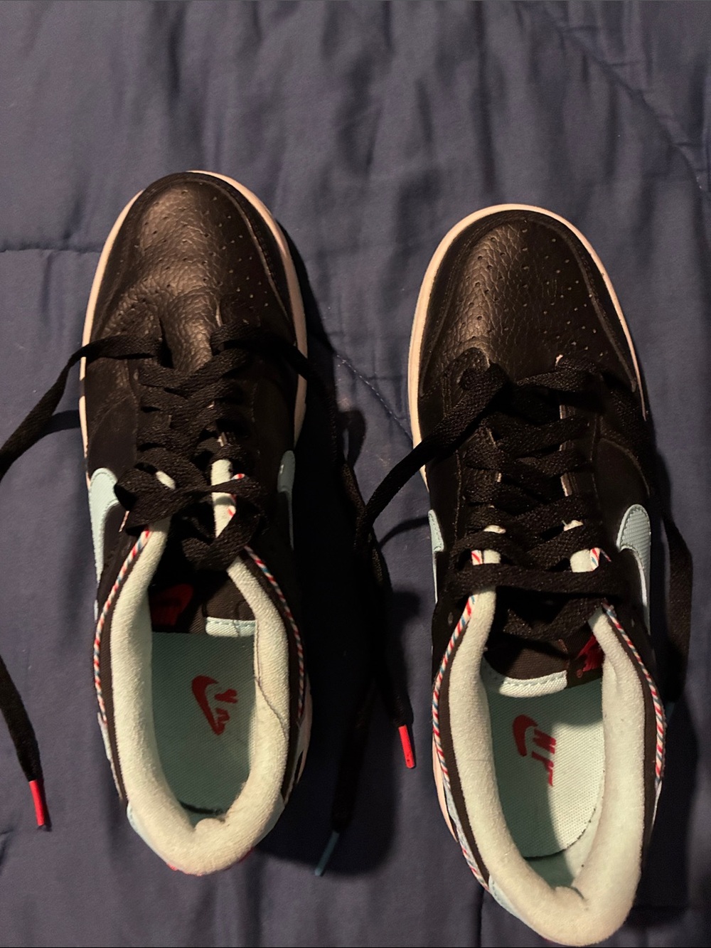 Nike Black and Teal Dunks